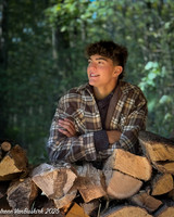 Nick w logs shirt